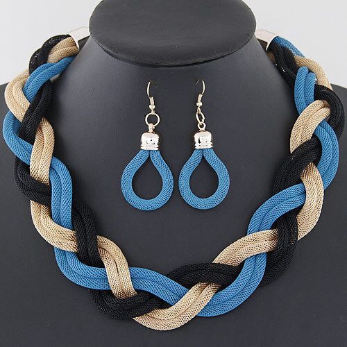 Wholesale Artificial Diamond Jewelry Set Necklace/Earrings